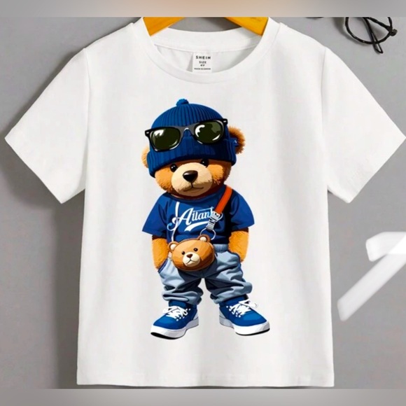 BNIB KIDS CARTOON BEAR TSHIRT SIZE 4 Y - Picture 1 of 11
